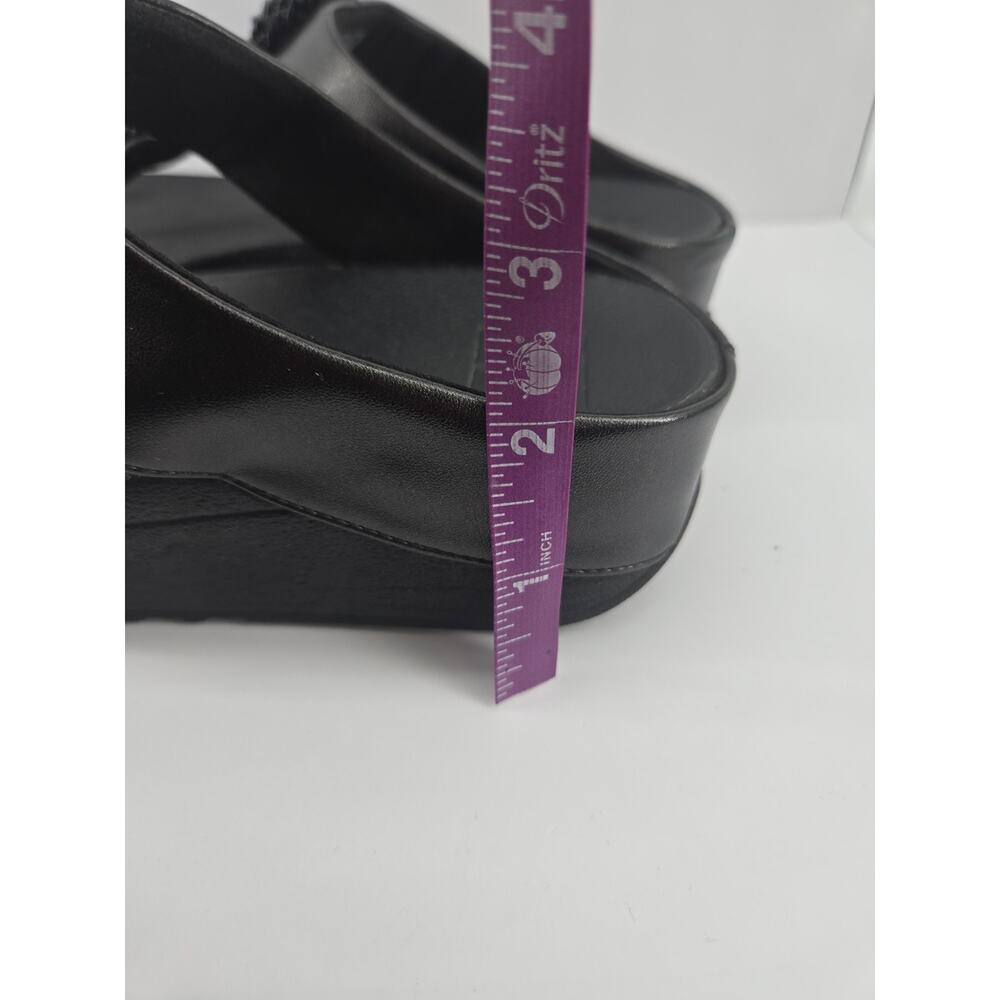 FitFlop Fino Beadie Button Black Post Toe Comfort Sandal Sz 6 - Picture 9 of 11